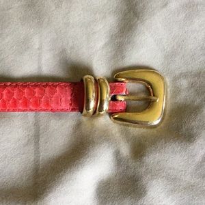 Red leather Snakeskin belt